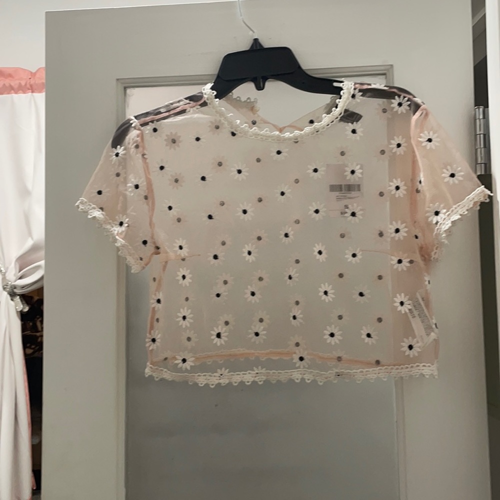 See-Through Flower Boho Hippie Festival Crop Top